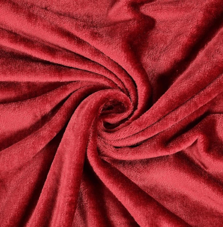 Image of Amazing Super Soft Double Bed Woollen Quilt Cover, 310TC Warm Duvet Cover, Woolen Duvet Cover /Rajai Cover /Blanket Cover /Quilt Cover King Size=90x100 Inches, Winter Blanket Cover (Red)