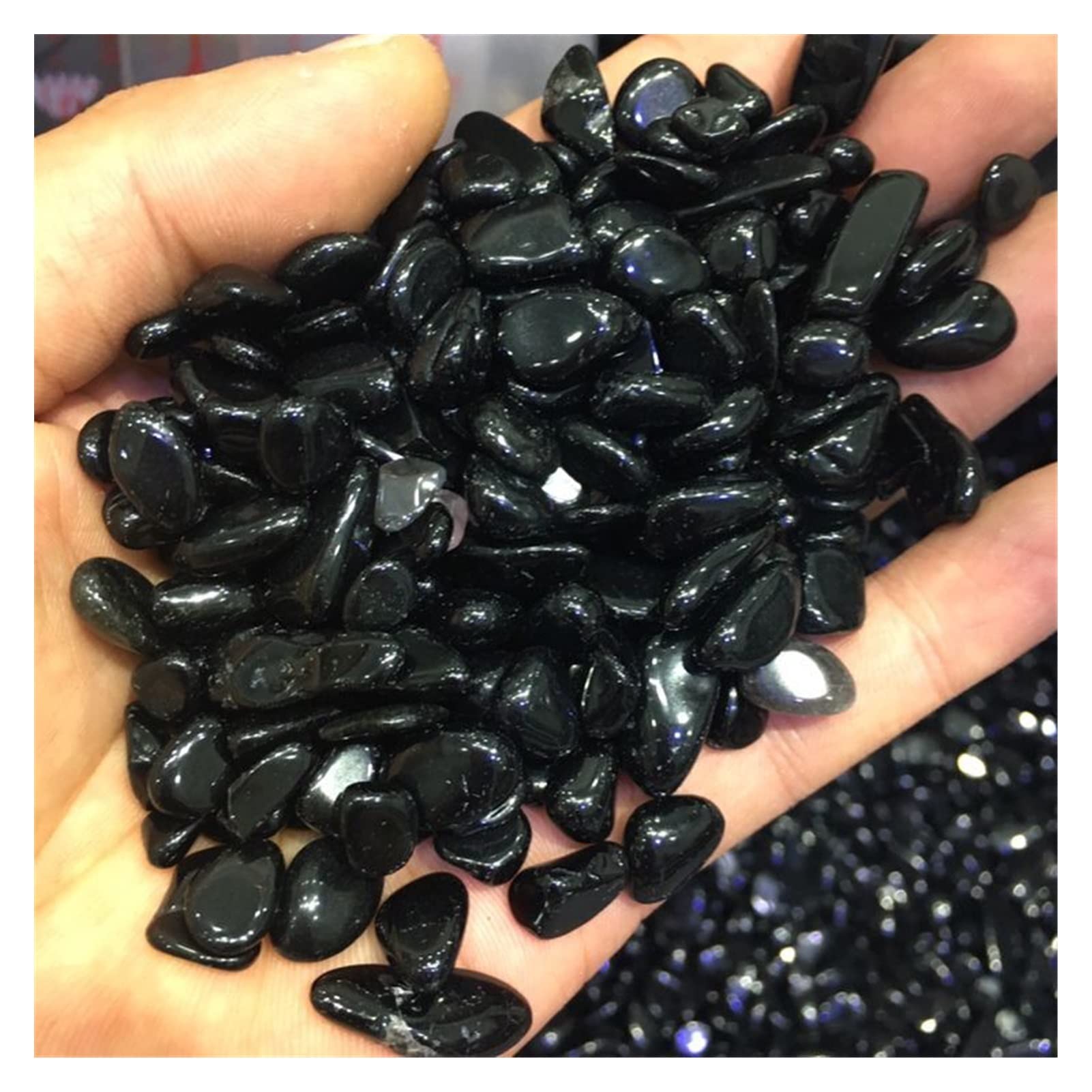 Raumdekoration Natürlicher schwarzer Obsidian-Trommelstein, polierte Kristallsteine, Dekoration, Geschenk (Size : 200g)