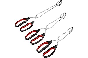 3 Pack Stainless Steel Scissor Tongs