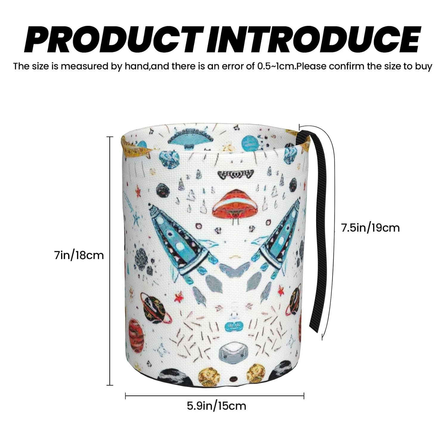 Cartoon Rockets Print Car Garbage Can Waste Basket for Cars - Back Seat, Floor, Cars Accessories
