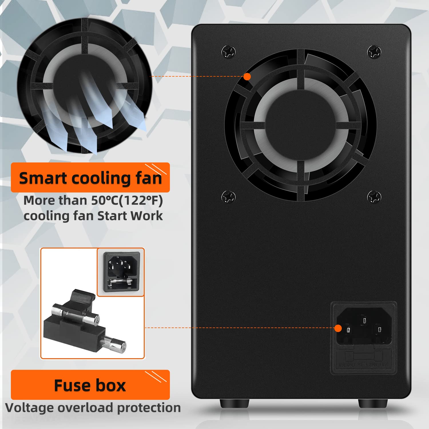 Fuente de Alimentación CC 30V 10A Regulable Fuentes de Alimentación de Laboratorio Fuente de Alimentación de Banco Ajustable Pantalla LED de 4 Dígitos (R-SPS3010D)