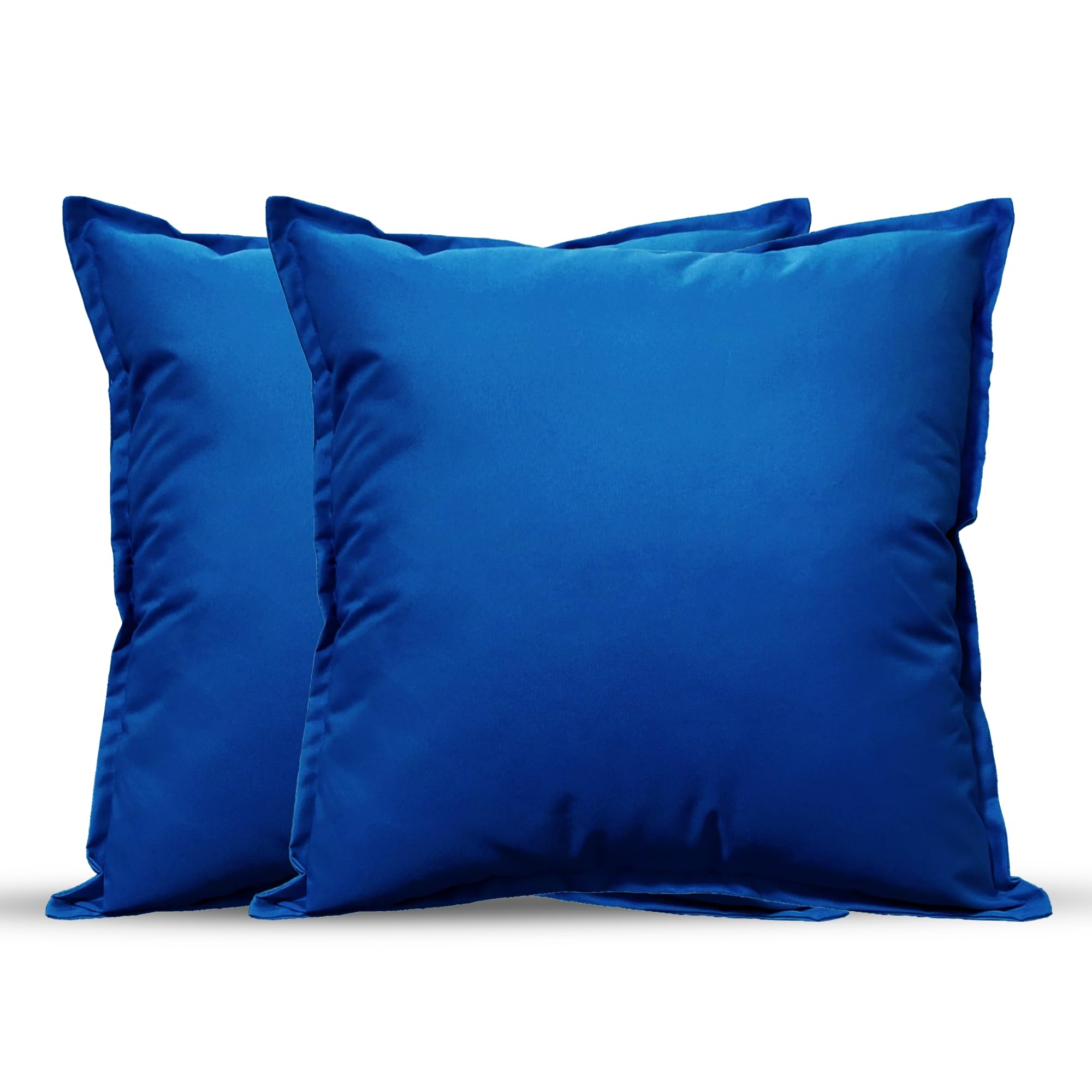 Outdoor Cushions Waterproof FILLED 2 Pack 60x60cm 24"x24" Zippered Outdoor Garden Cushions Waterproof With Cushion Covers Living Room Garden Sofa Patio (Blue, 60 x 60 cm (Pack of 2))