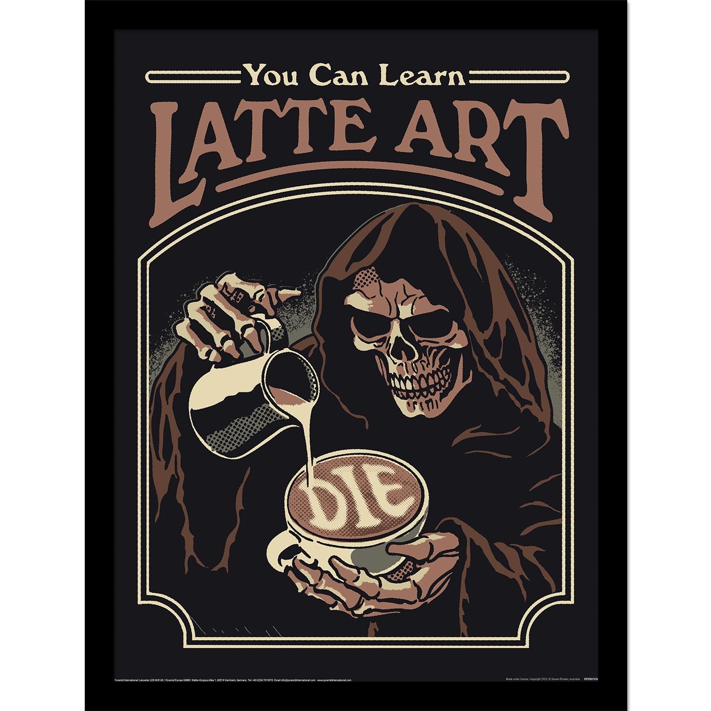 Pyramid International Steven Rhodes (Latte Art) Collector Print – Collector Print Poster (Framed) – Wall Art for Fans – Official Merchandise – One Size