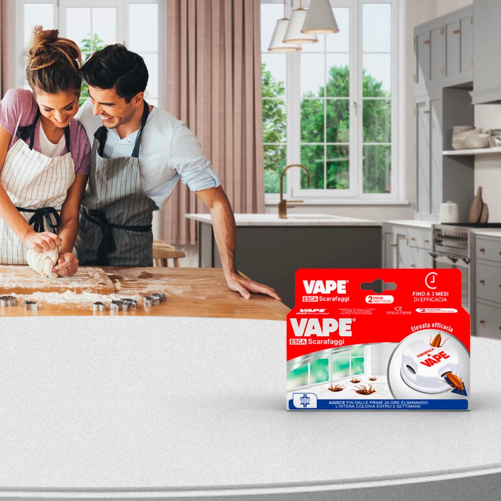 Vape Esca Scarafaggi Insetticide Disinfestazione Blatte Cimici 6 Esche Efficacia 3 Mesi