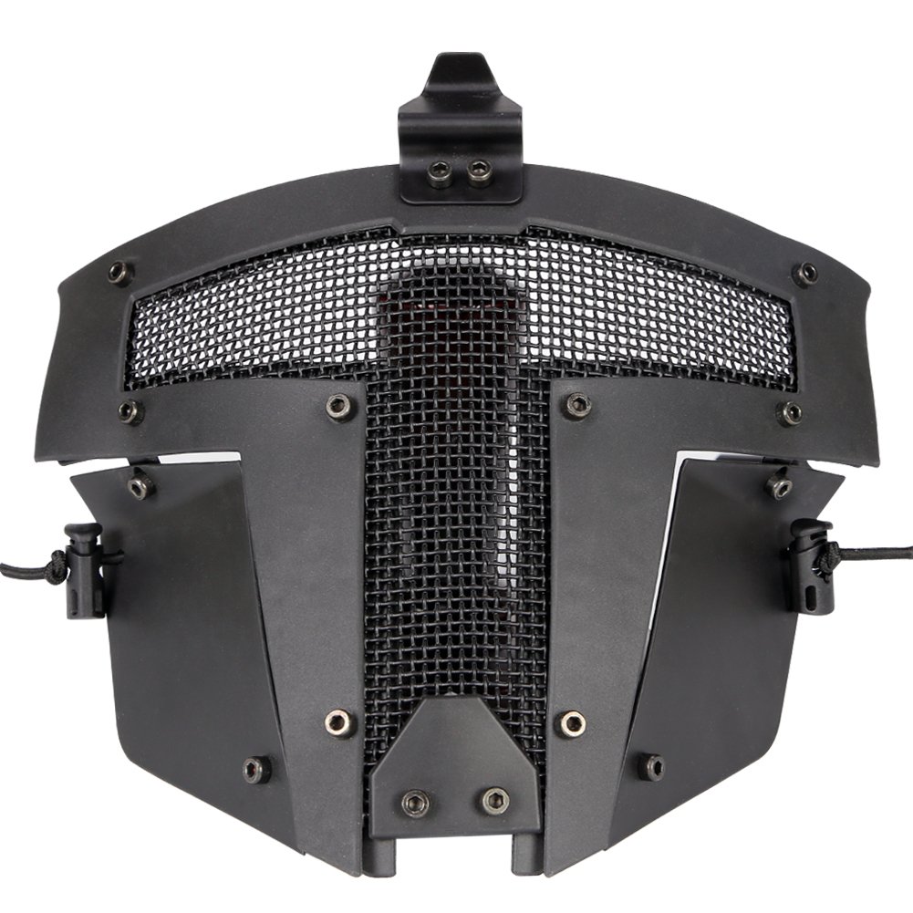 Hunting Explorer Tactical Paintball Airsoft Full Face Steel Mesh Mask (Sparta Stylish)