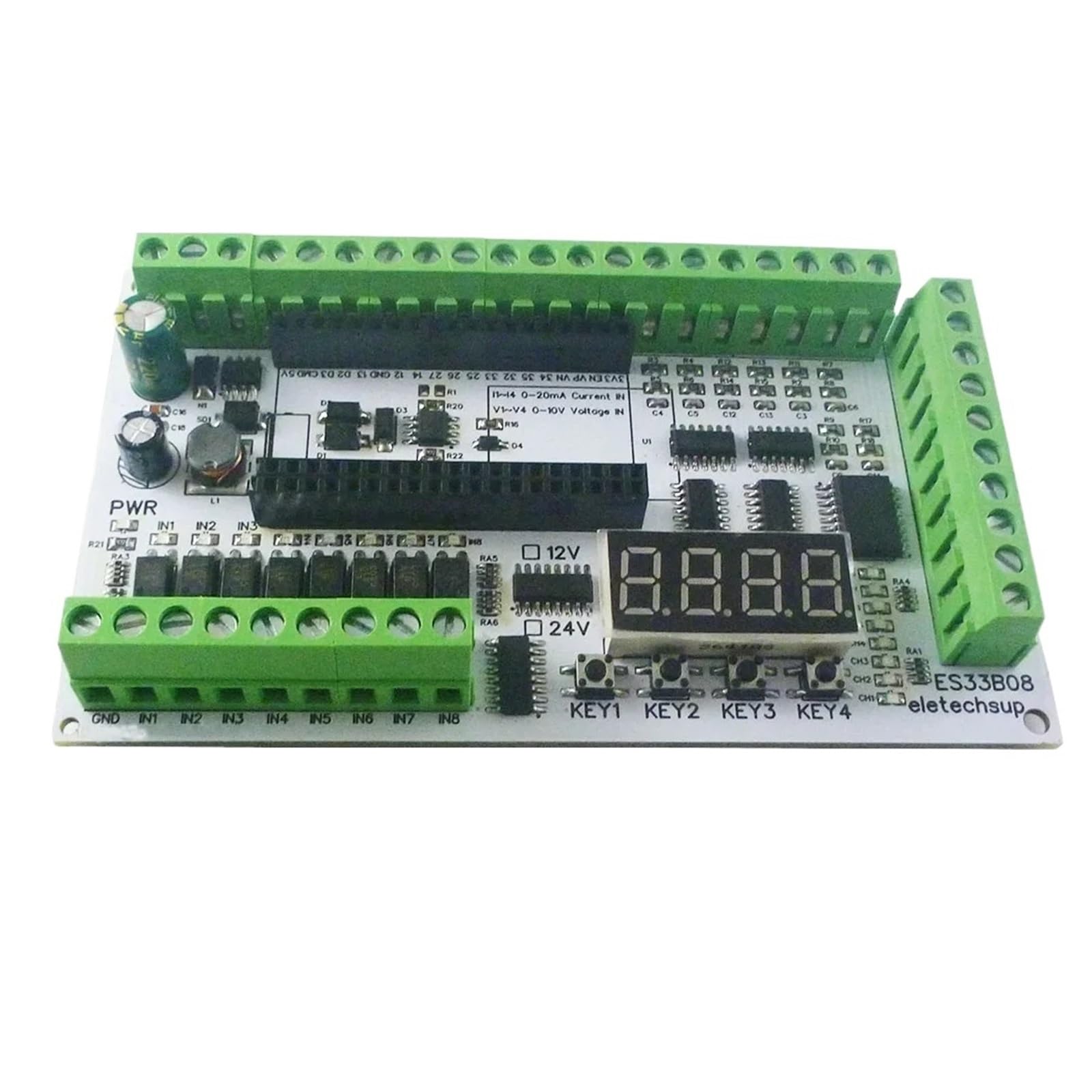 Module ESP32 8AI 8DI 8DO avec relais 24V et boitier rail DIN