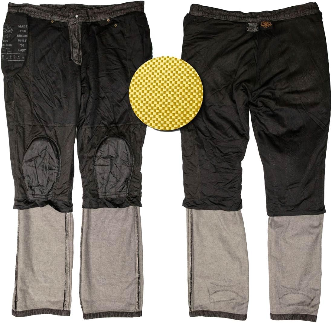 Milwaukee Leather MDM5000 Men's City Limit Black CE Armored Motorcycle Riding Denim Jeans Pants Reinforced w/Aramid Fibers - Image 8