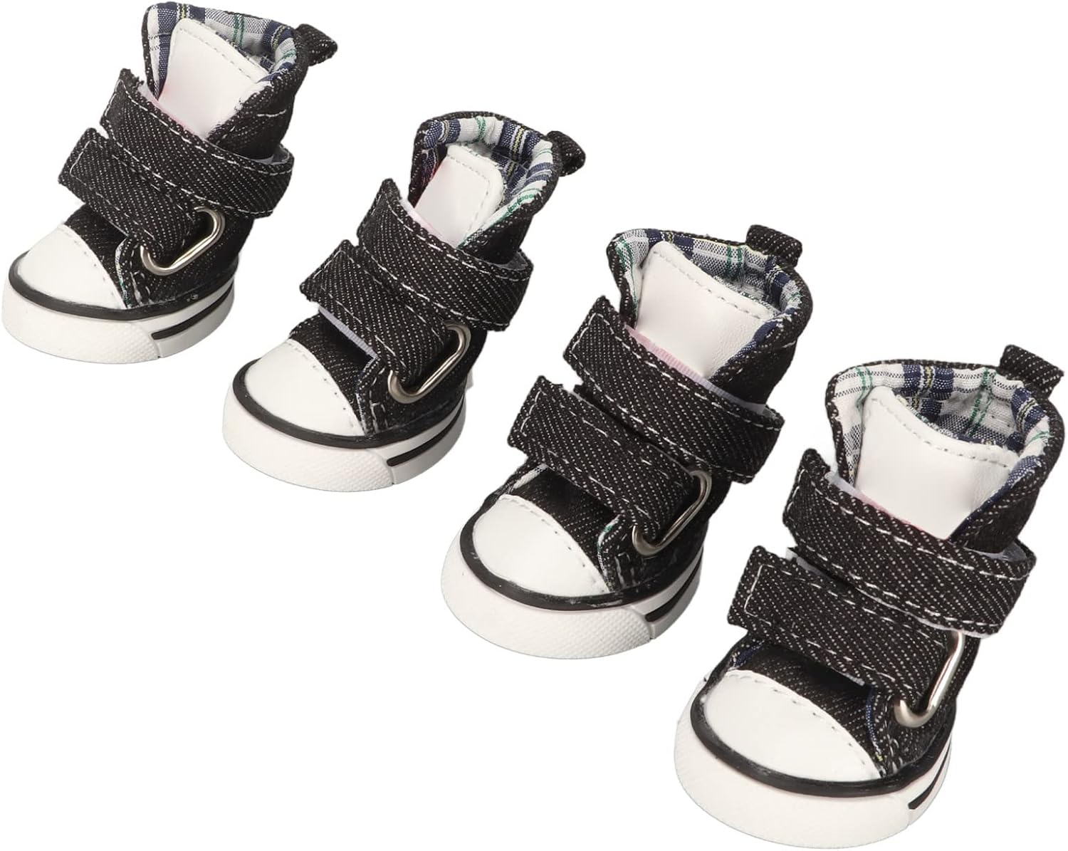 Canvas Puppy Shoes, Prevents Fashion Black Dog Paw Protector for Small Dogs for Outdoor for Walking(Type 1)