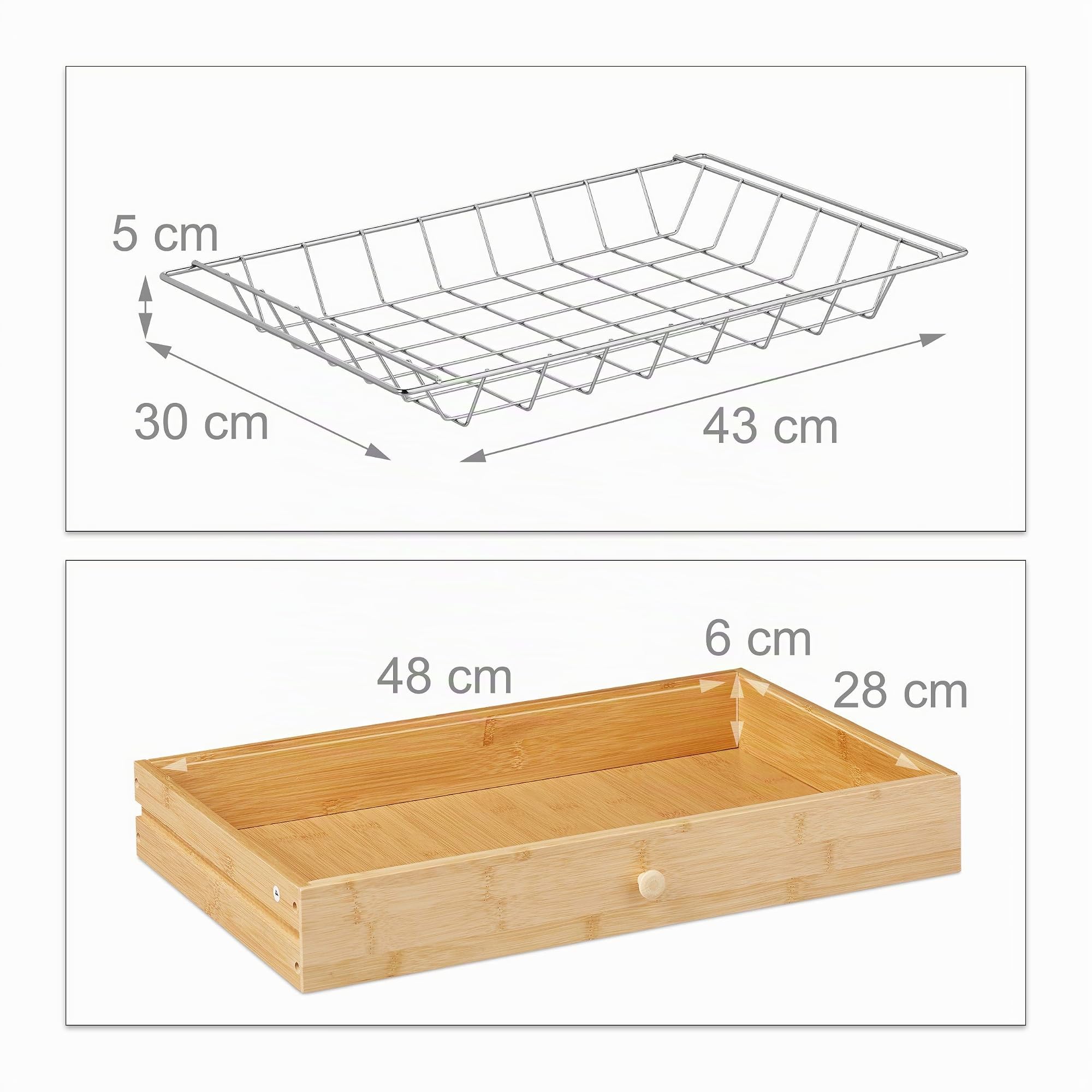 Relaxdays Desserte de Cuisine Bambou, Chariot de Service, Plan Travail, roulettes, HxlxP 82 x 59,5 x 35 cm, Nature, MDF, Acier