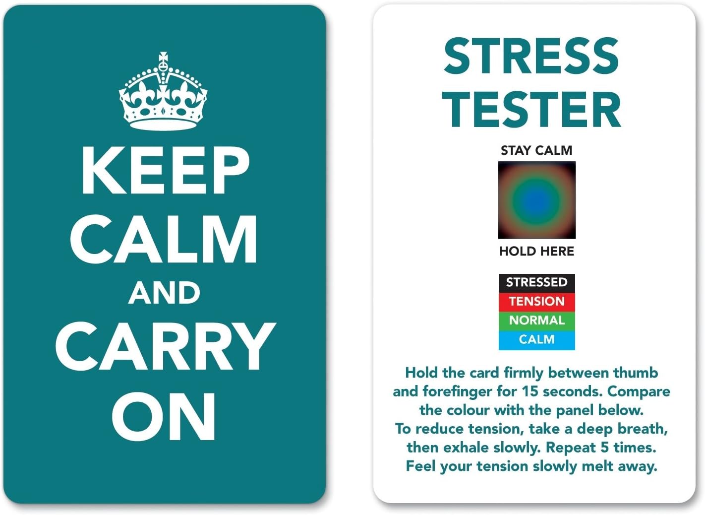 Keep Calm and Carry On Stress Mood Card - Detect, Measure, Manage and Control Monitor - psychology & relaxation techniques - Turquoise