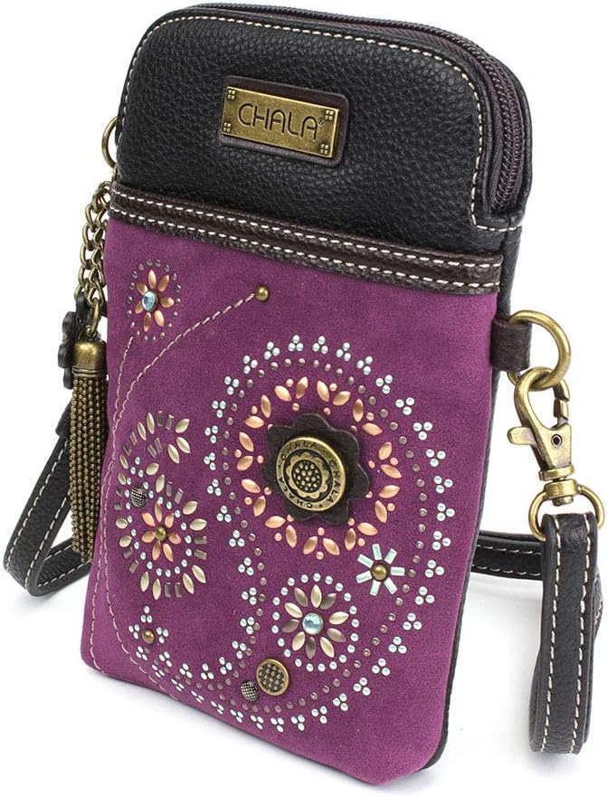 CHALA Dazzled Cellphone Crossbody Handbags for Women -Multicolored (Dazzled Purple Paisley)