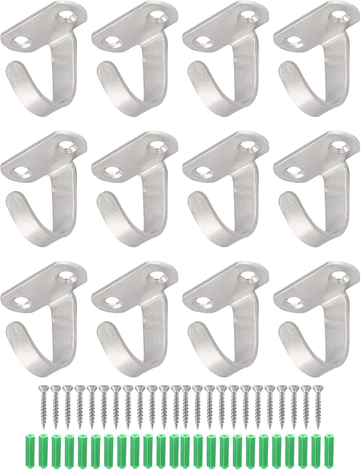 Stainless Steel Ceiling Hooks 12 Pack Wall Mounted Clothes Hook