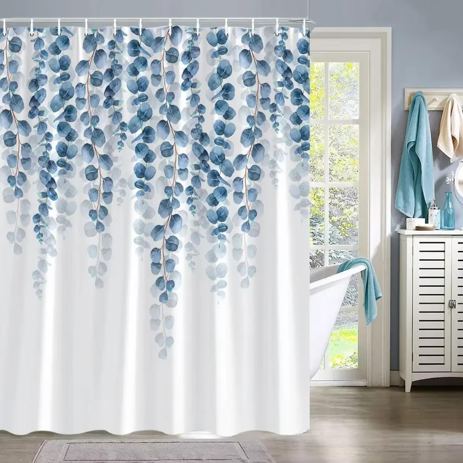 Rideau de douche eucalyptus 120x240 en polyester haut de gamme