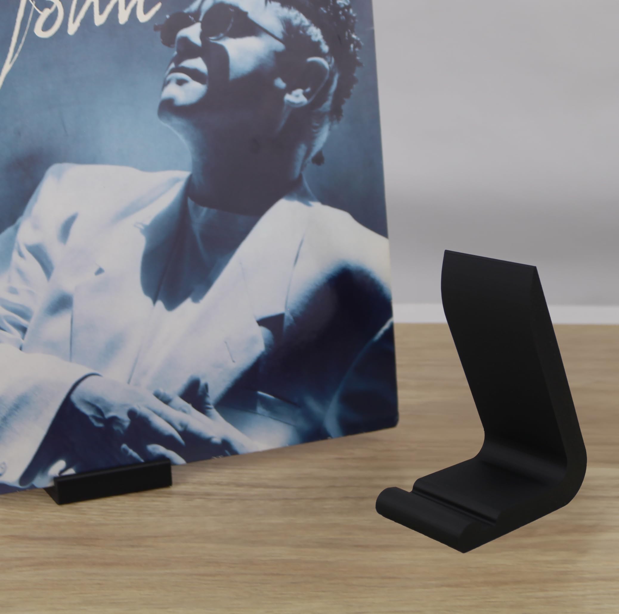 Stojak na płyty gramofonowe, minimalistyczny, retro, stojak LP, winylowy schowek (czarny)