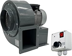 Ventilateur Radial Uzman OBR-200M Avec Régulateur De Vitesse Rotatif, Bride Et Tuyau Flexible En