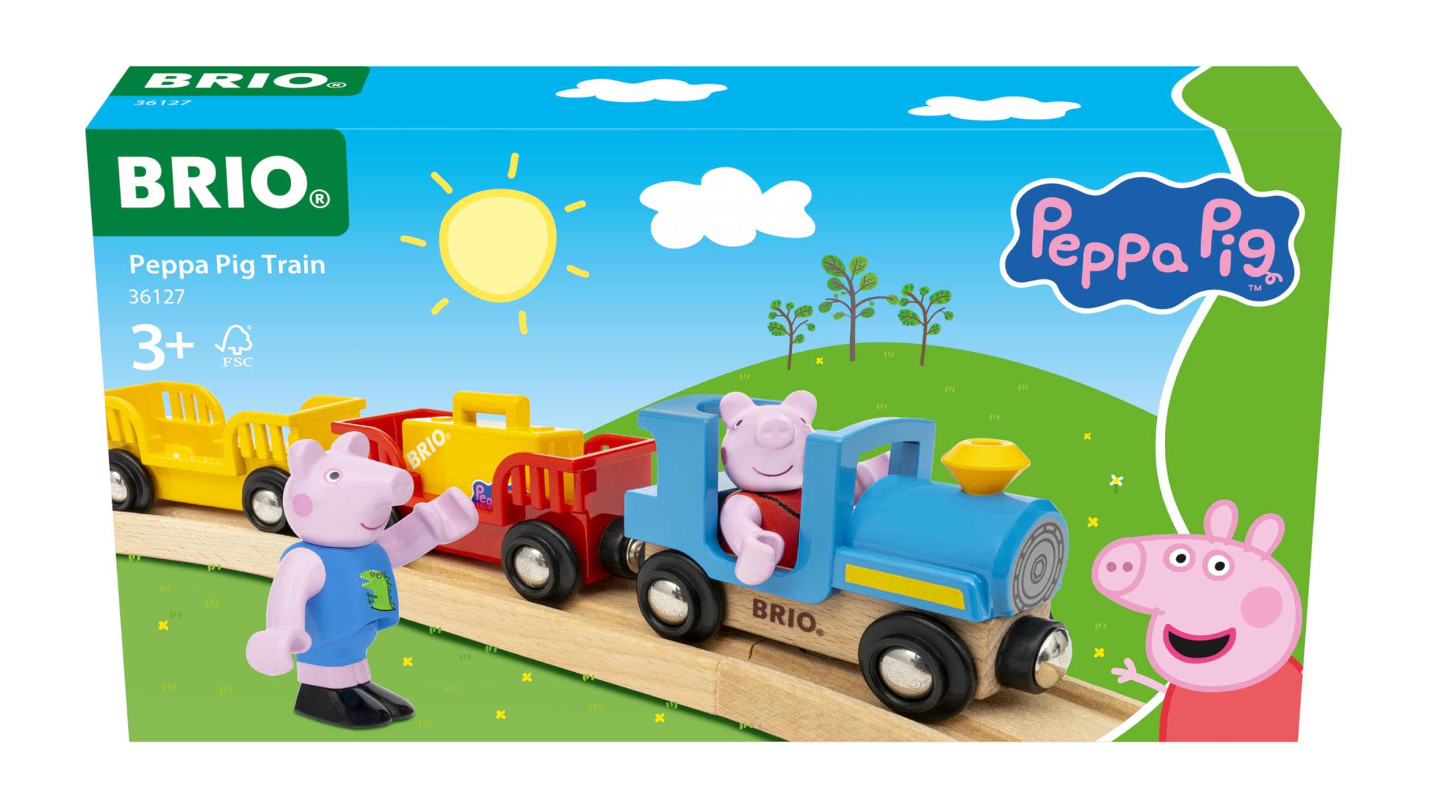 BRIO Peppa Wutz Zug Schiebelokomotive mit Zubehör