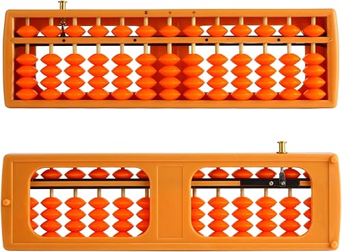 Miniatura 6 de Larcele Abaco de conteo aritmético de cuentas con botón de reinicio, columna SP-02 de 13 (amarillo 2)