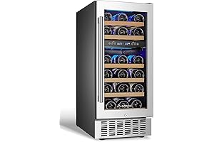 AAOBOSI 15-inch Wine Cooler with Dual Temperature Zones