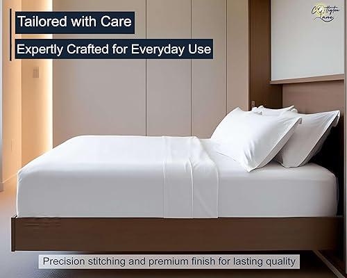 Miniatura 3 de Cotitngton Lane - Juego de sábanas blancas para colchón de cama Murphy, 4 piezas de microfibra cepillada ultra suave 1800 de primera calidad, tamaño