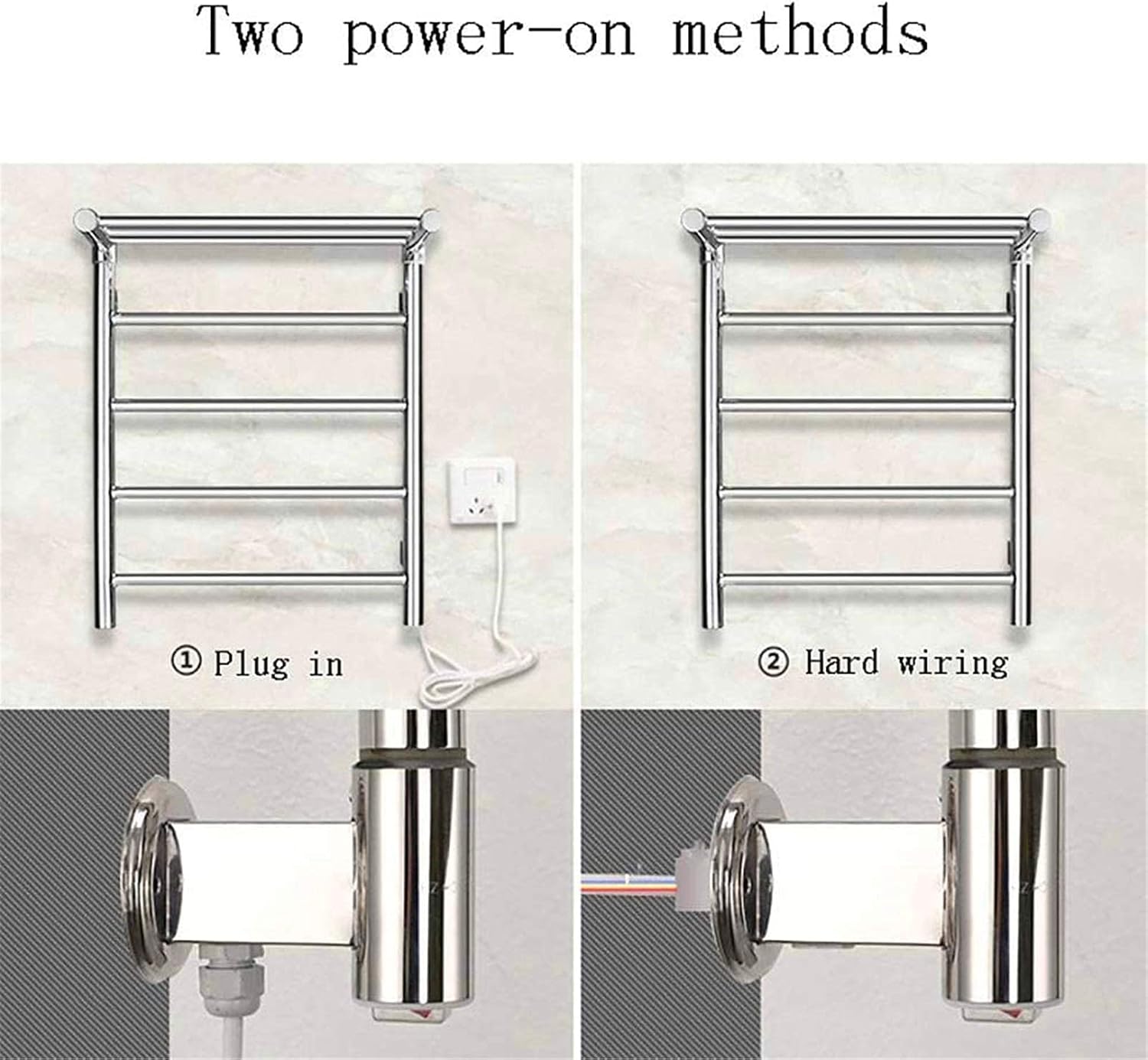 Heated Towel Rail Rails Towel Warmer,Heated Towel Rack, Electric Towel Rack 304 Stainless Steel Wall Mounted Towel Dryer Bathroom Radiator Home Bathroom Accessories