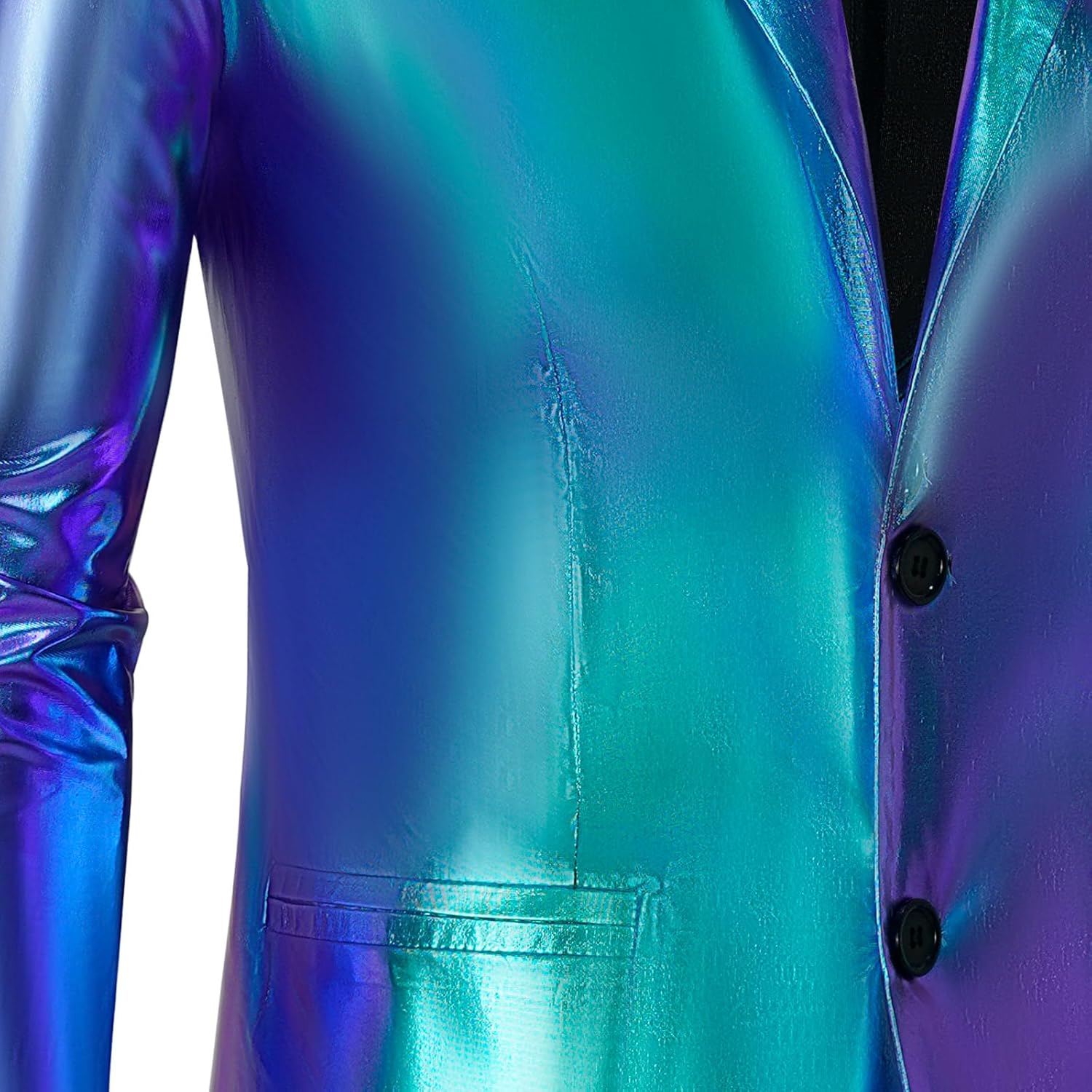 Mens 70s Disco Outfits Set Shiny Sequin Suit and Pants Halloween Costume - Image 5