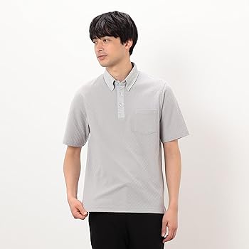 45R インディゴ　ギマ　市松ジャガード ポロシャツ セール】 市松ジャガードポロシャツ （ポロシャツ）｜COMME CA