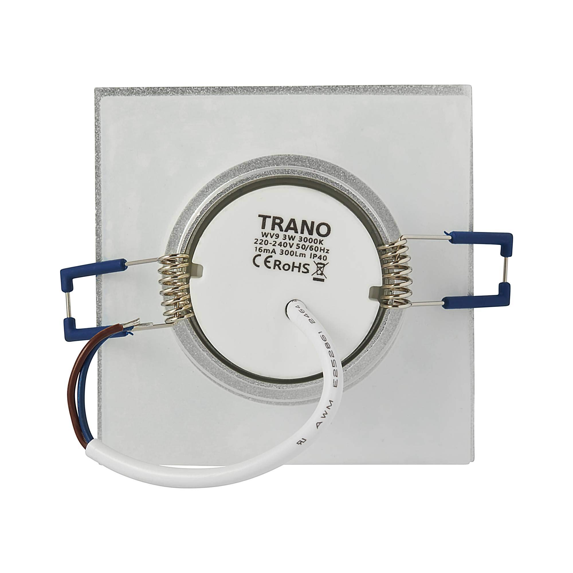 6x LED Einbaustrahler Set eckig Edelstahl gebürstet 5 Watt warmweiß IP44 flach - 230V Einbau-spot dimmbar für Bad - Deckenleuchte 60-70mm Bohrloch Decken-Strahler Feuchtraum Dusche