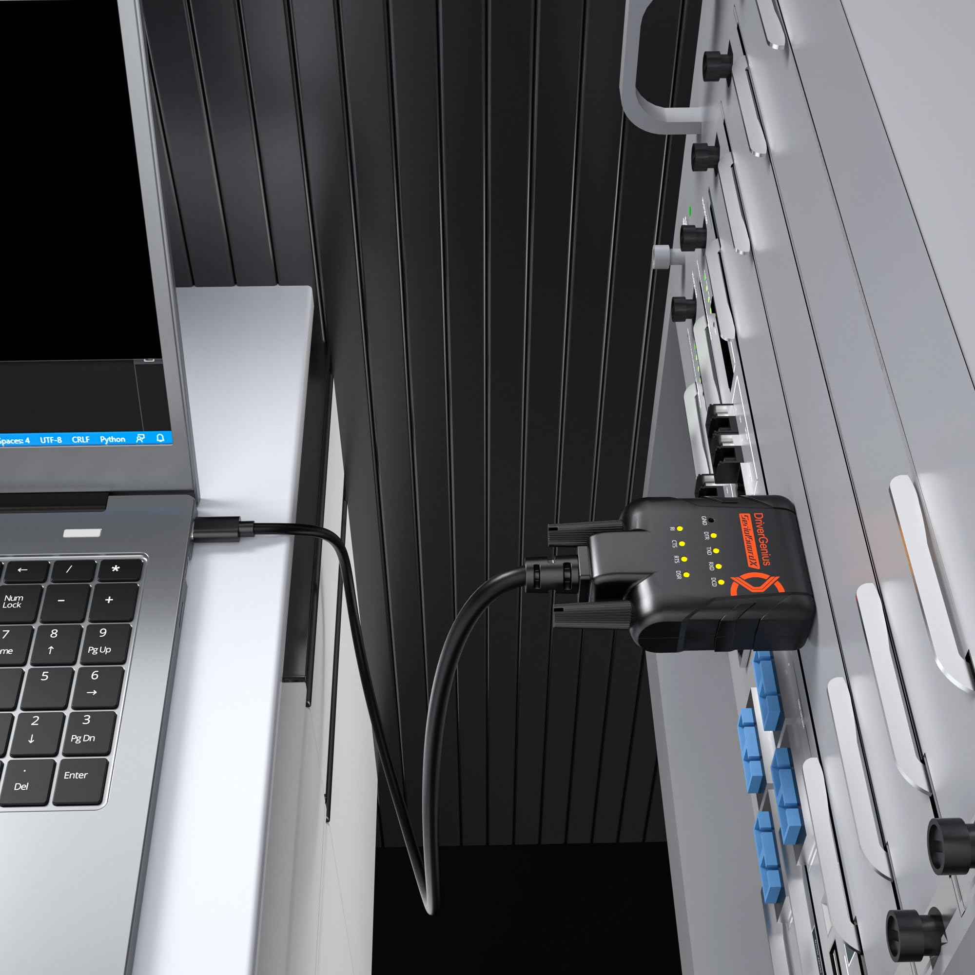 Adaptateur USB-C vers RS232 DB9 Série, Puce FTDI, 9 LED d’Indication, pour PLC et Équipements Industriels, Windows macOS Linux