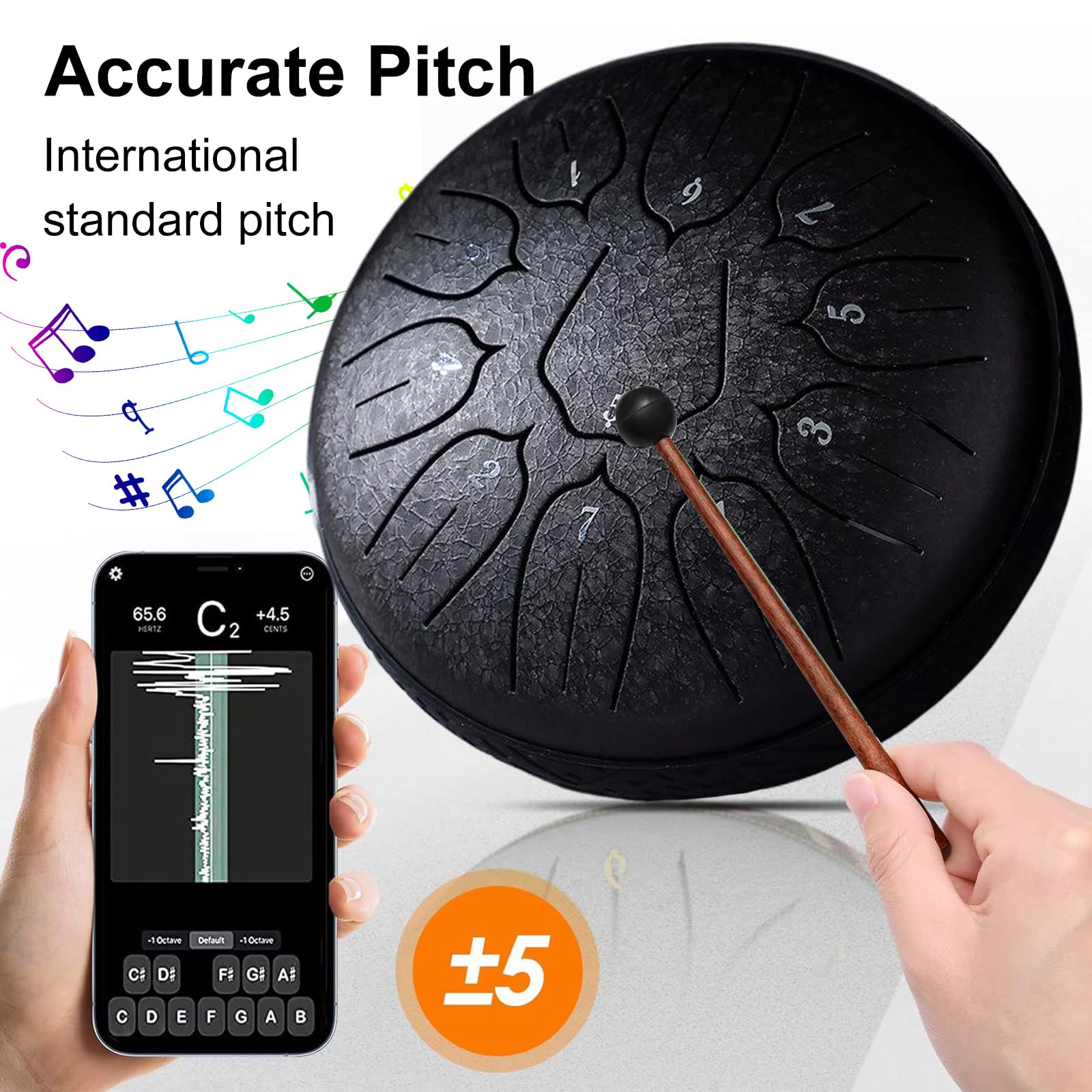 Steel Tongue Drum, Tamburo In Acciaio, Tamburo A Lingua D'acciaio, 6 Pollici 11 Note Strumento A Percussione con Bacchette per Tamburi E Borsa per Yoga e Lezioni Di Musica per Principianti
