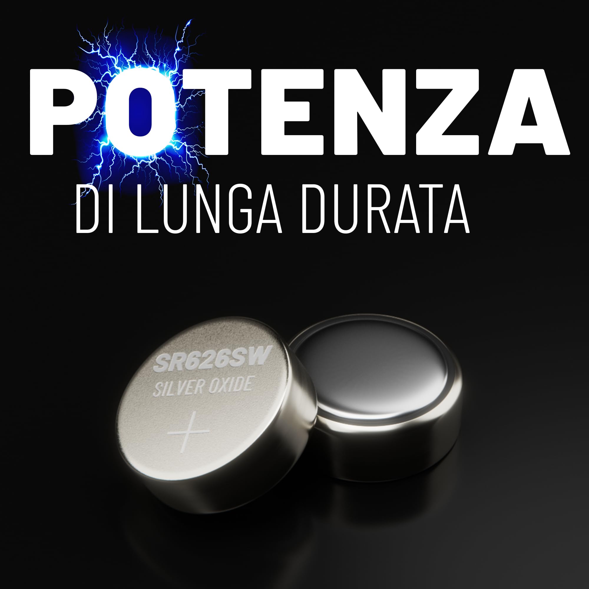 ABSINA 10x Batteria SR626SW orologio 1,55V ossido d'argento - batteria orologio SR 626 SW a tenuta stagna e lunga durata - Pile SR626SW 377 - Pila SR 626 SW