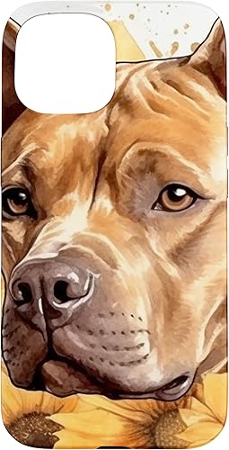 Miniatura 10 de Funda para iPhone 13 Pro Max American Bully Dog Acuarela Girasol