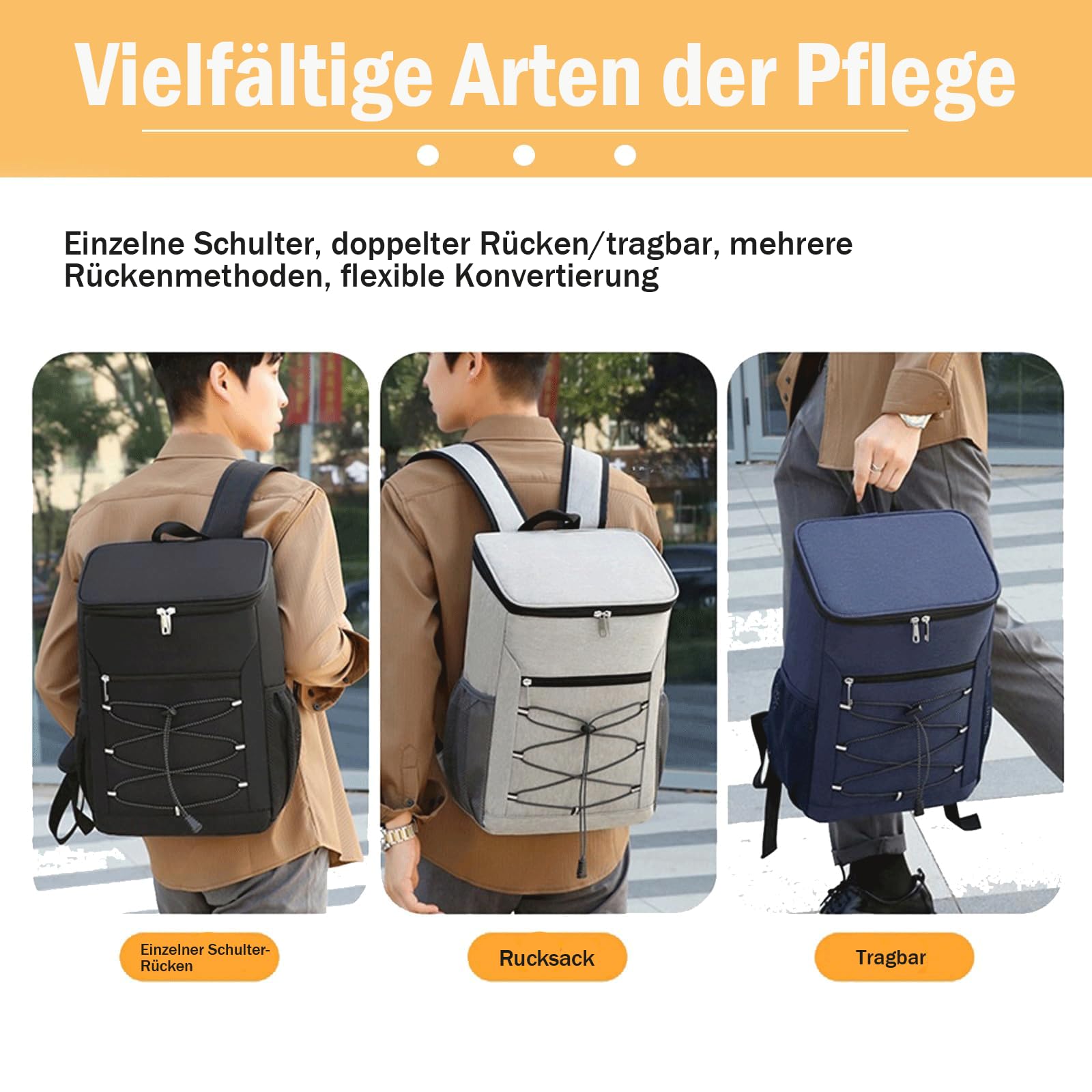 Zaino Frigo Termico 30L Nero - Borsa Isolante Per Picnic E Campeggio