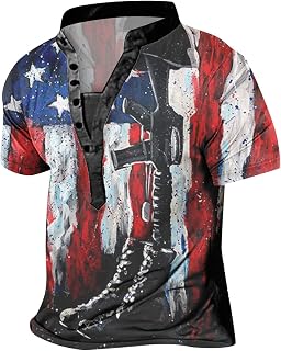 BGFIIPAJG T Shirt Men Pack Day Flag Digital 3D Printing Multi Button Collar Short Sleeve Shirt T Shirt Shirt Boy Slipper Sock Golf Polo Shirts for Men Cool Design Multi Pack t Shirts for Men UK