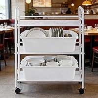 Vista 4 de Paquete de 4 cajas de 25 L para autobuses comerciales, caja de almacenamiento, color blanco