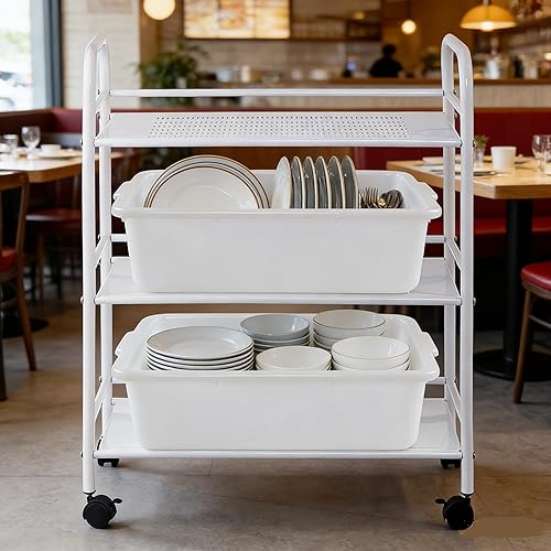 Miniatura 5 de Waikhomes Paquete de 4 cajas de 25 L para autobuses comerciales, caja de almacenamiento, color blanco