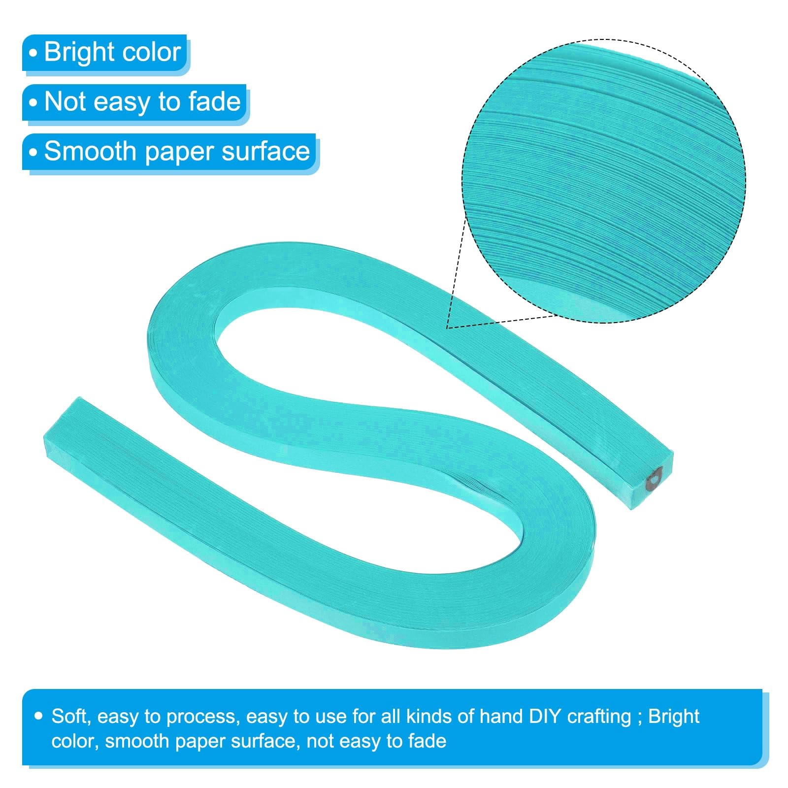 PATIKIL 240pcs Quilling Strips Paper 3/8"(10mm) 21"(54cm) Origami Paper Quilling Strip for Art DIY Craft Christmas Turquoise Blue - Image 3