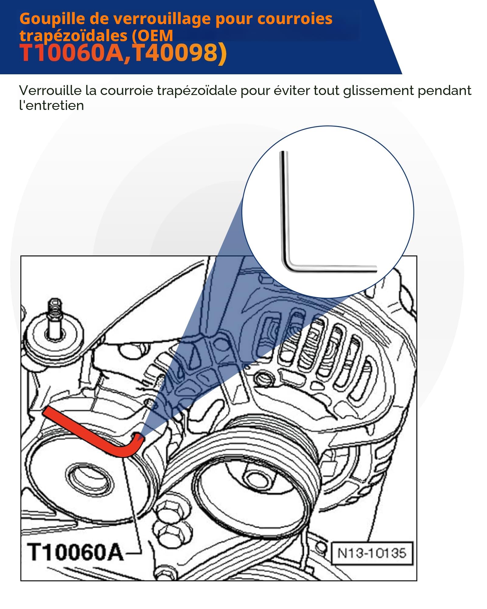 RUIZHI 7pcs Kit Calage Distribution - Outils de Calage Distribution pour Courroie de Moteur - Compatible avec Moteur VW 1.2, 1.4, 1.6, 1.9, 2.0 TDI SDI, Outils d'arbre à Cames avec Boîte à Outils