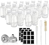 Vista 13 de Paquete de 16 Botellas de Muestra de Bourbon de 2 oz, Botellas de Vidrio Wellness Shot para Tintura, Degustación, Jugo, Bienestar, Shots