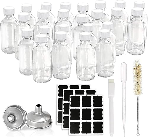 Miniatura 13 de Paquete de 16 Botellas de Muestra de Bourbon de 2 oz, Botellas de Vidrio Wellness Shot para Tintura, Degustación, Jugo, Bienestar, Shots