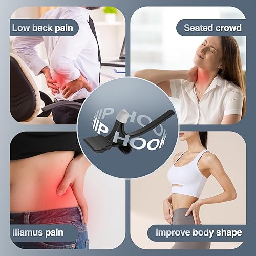 Vista 3 de Psoas - Herramienta de liberación muscular con gancho de cadera, totalmente ajustable para Iliaco, dolor de cintura, ciática, alivio de espalda
