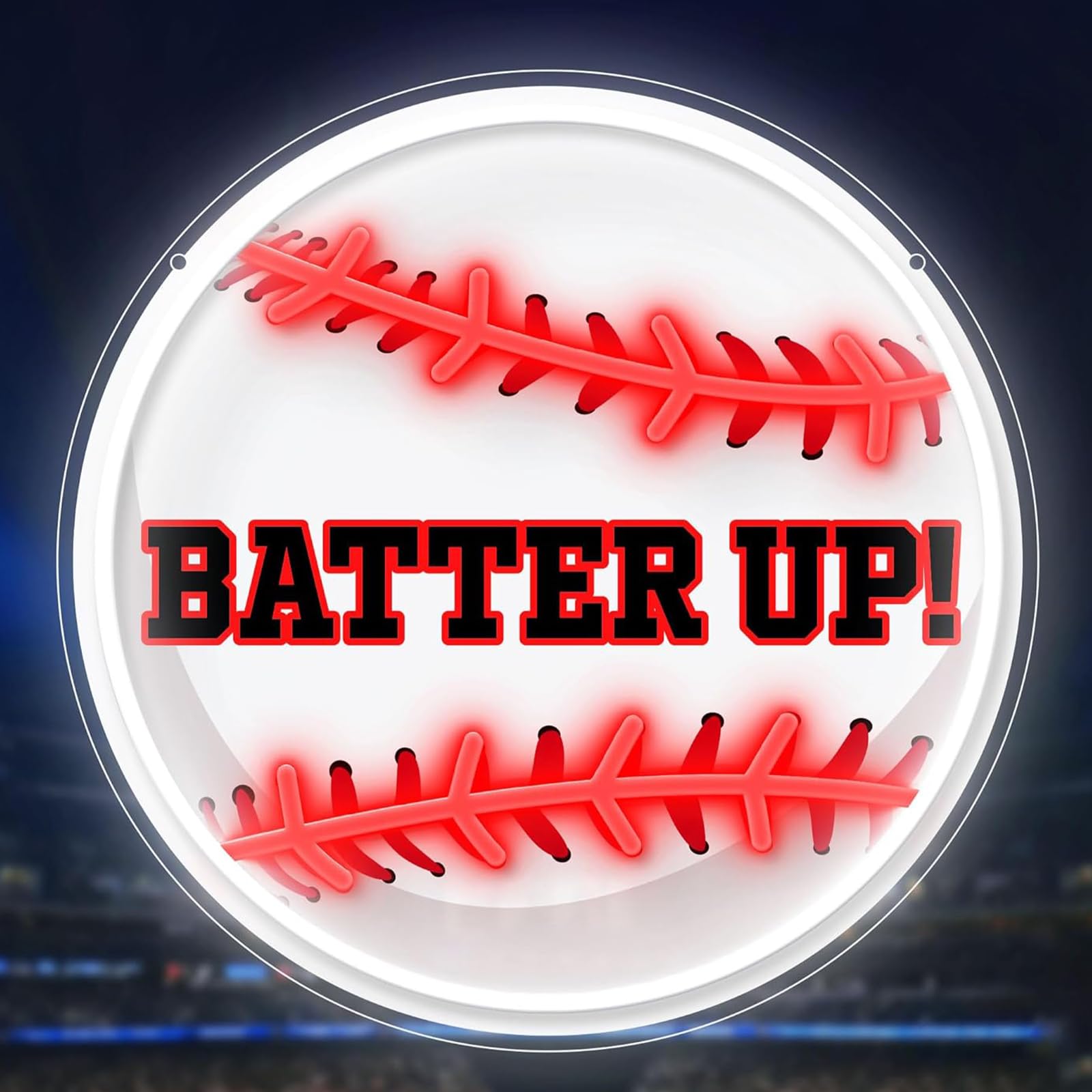 Batter Up UV Print Led Neon Light Signs For Wall Decor Premium Acrylic LED Chain USB Powered Bar Sign for Home Bar Garage Bar Shop Pub Bistro Party Man Cave Convenience Stores USB Operated