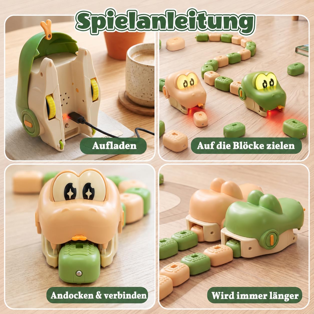 Umikk Magnetic Snake Game, Ferngesteuerte Schlange mit Licht