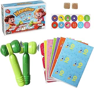 数学ゲーム | 2本のハンマーが付属する算数ボードで遊びながら学習 | 子供用 数学ゲーム 学習玩具 教育教材 数字遊び,旅行 学習 知育玩具 学校 クリスマス 誕生日 贈り物