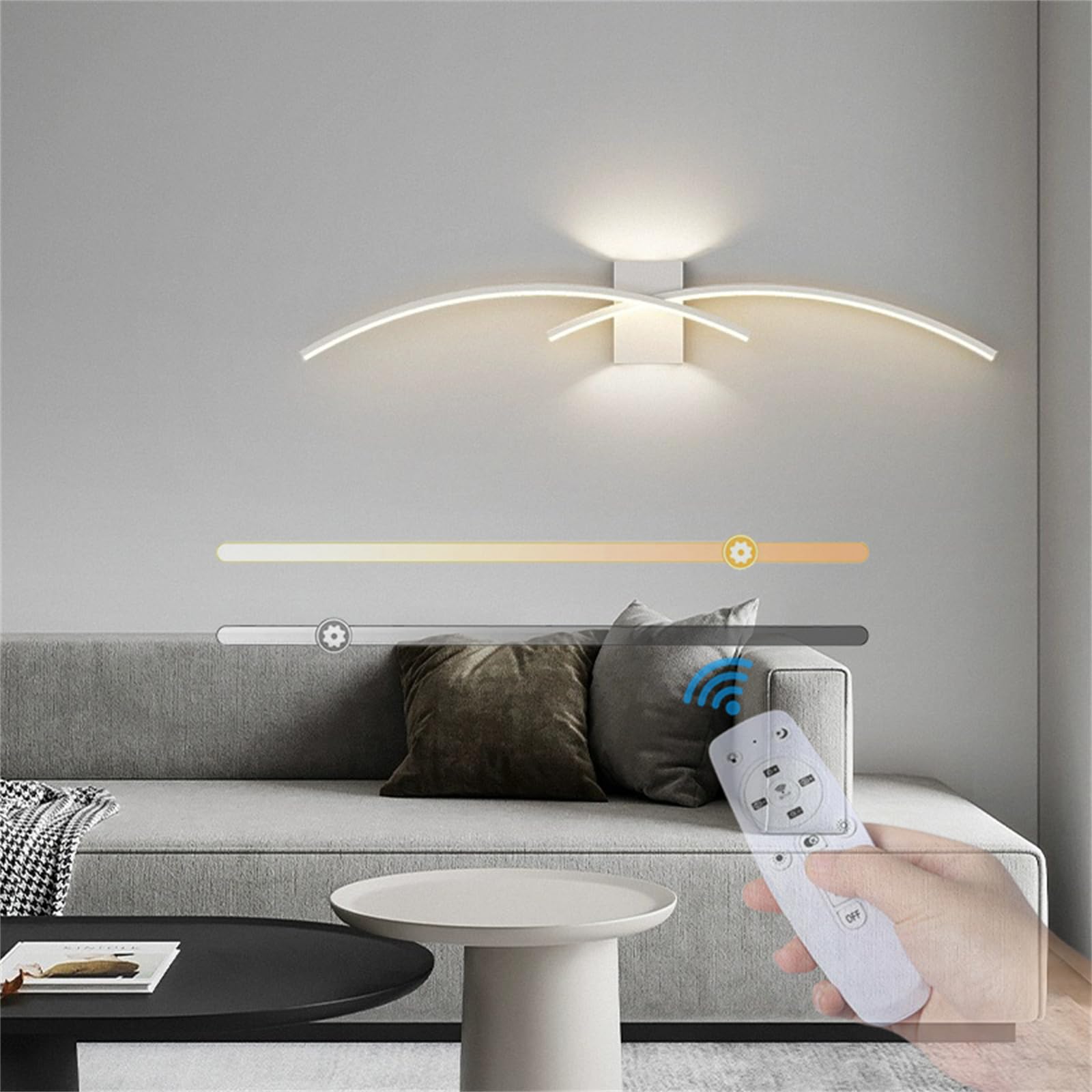 Lámpara de pared LED para pasillos oscuros regulable con mando 8