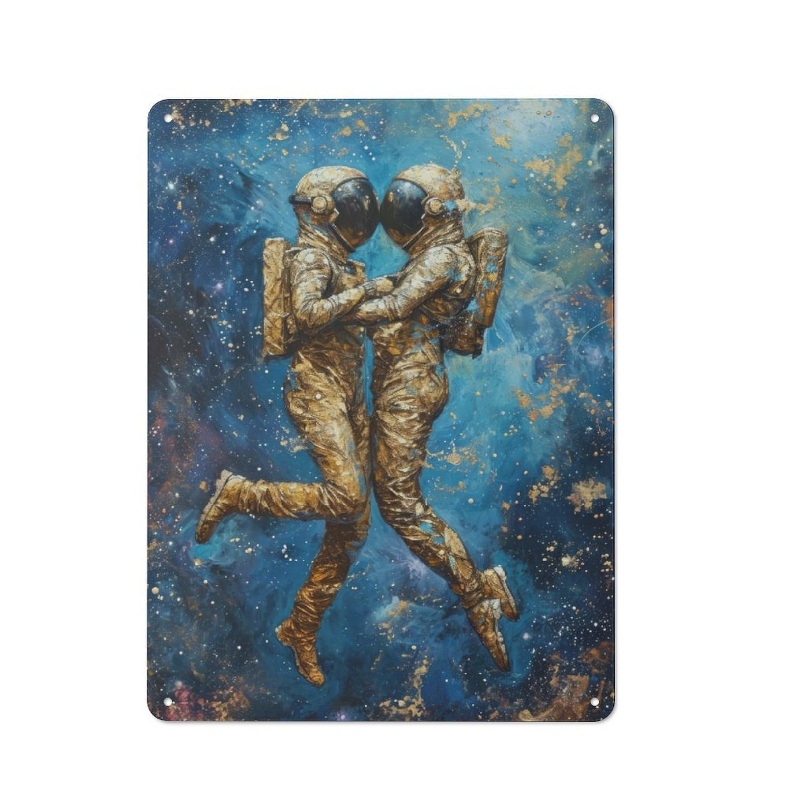 Junmoney Cosmic Romance Tin Wall Plaque 40X30cm With For Pub Or Café, Suited To Pub Decor Enthusiasts, For Retro Home Interiors