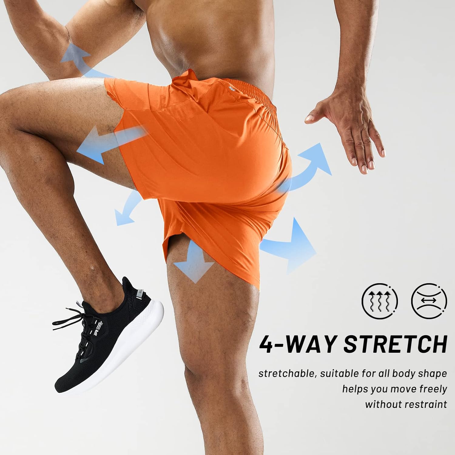 MIER Men's Workout Running Shorts Quick Dry Active 5 Inches Shorts with Pockets, Lightweight, Breathable - Image 3