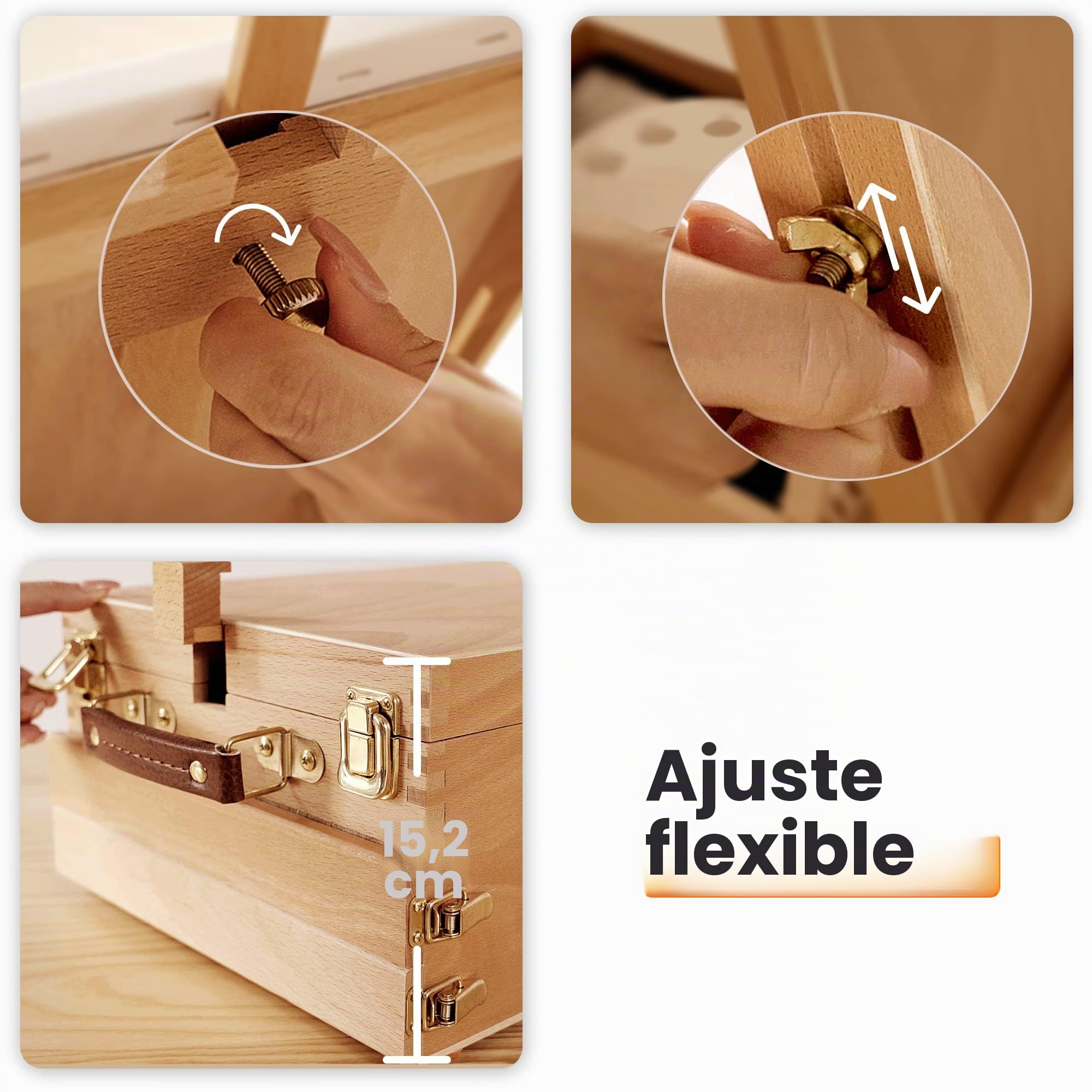 VISWIN Caballete de Mesa Grande con 3 Cajones, para Lienzos de Hasta 63,5 cm, Caballete de Madera de Haya Portátil para Pintar, Dibujar y Materiales de Arte, Adultos, Principiantes, Artistas