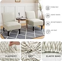 Vista 2 de HAOYONG - Funda de silla sin brazos de acento, funda elástica para silla deslizante con estampado, fundas protectoras para muebles, fundas