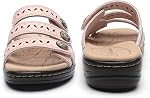 Les femmes confort en cuir glissent léger plat Sandales Mignon Glip sur les chaussons de marche occasionnels