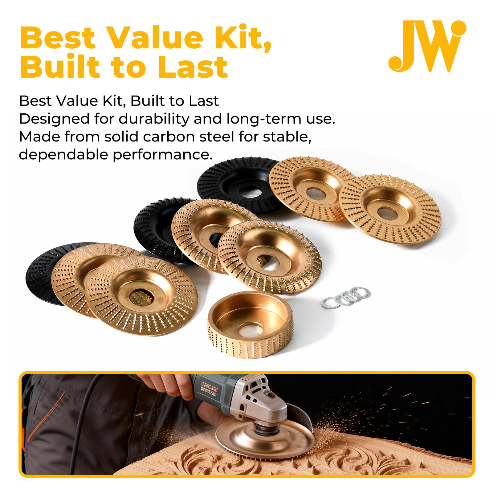Wood Carving Discs Kit - 14 Pcs for Angle Grinder -4